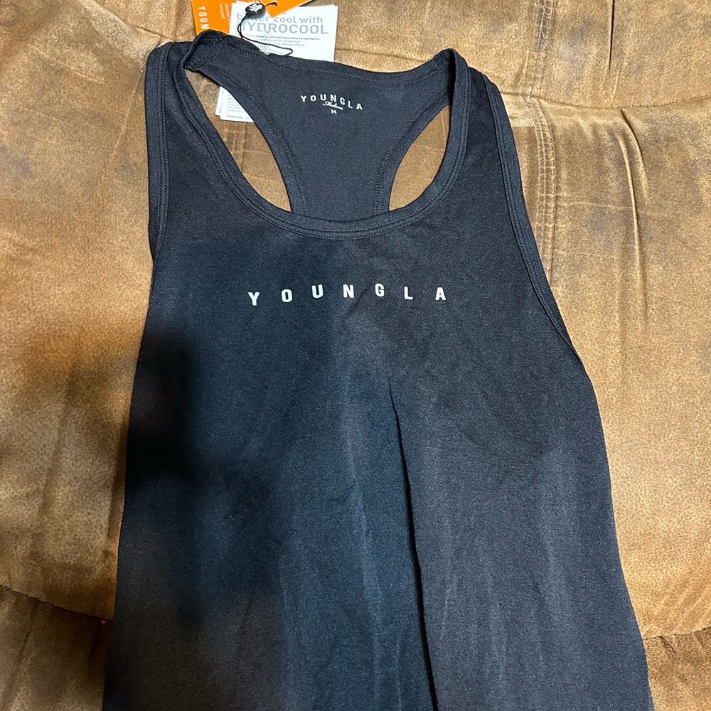 Youngla Men Medium Black Stringer Compression NWT Lifting Workout